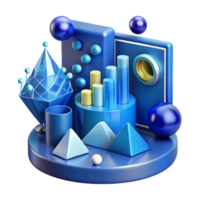magnificent traditional Blue Data Visualization Graphic Transparent for Tech Presentations high resolution png