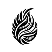 Abstract Black and White Featherlike on White Background, Geometric and Organic Shapes, Modern Minimalist Composition. vector