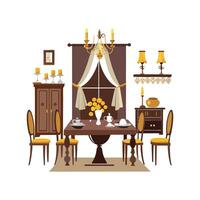 Chic Icons for Elegant Dining Room Setup vector