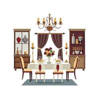 Quality Long Dining Room Icons for Design vector