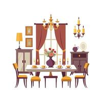 Stylish Icons for Elegant Dining Room Design vector