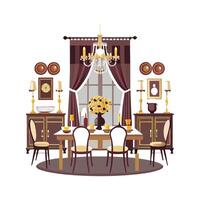 Sophisticated Icons for Long Dining Tables vector