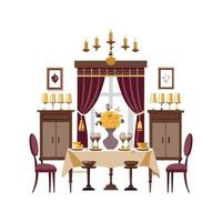 Creative Icons for Long Dining Room Design vector