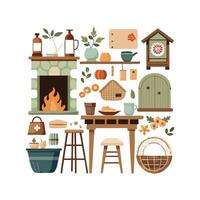 Comprehensive Icons for Farmhouse Interiors vector