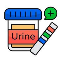 Flat design icon of urine test vector