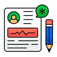 A flat design icon of prescription vector