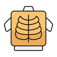 Unique flat design icon of ribs cage vector