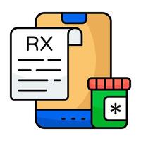 Trendy design flat icon of rx vector