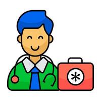 A unique flat design icon of doctor vector