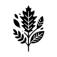 Stylized Black and White Botanical Illustration Composite Leaf Arrangement with Detailed Veins on a White Background. vector