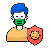Modern design flat icon of face mask vector