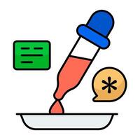 A flat unique design icon of dropper vector