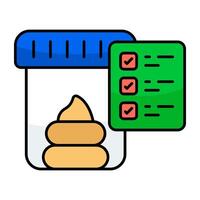 Perfect flat design icon of stool test vector