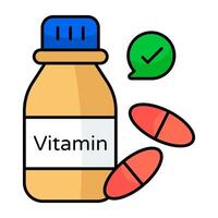 Moderns flat design icon of vitamin bottles vector