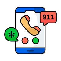 Perfect designs icon of mobile 911 call vector