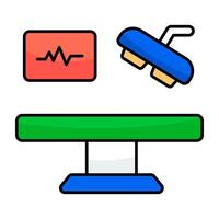 Editable design of operating table vector