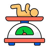 Conceptual flat design icon of baby weight vector