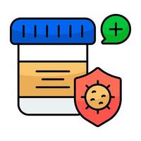A unique flat design icon of drugs bottle vector