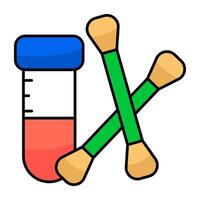 Editable flat design of swab test vector