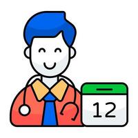 flat Doctor appointment icon, editable vector