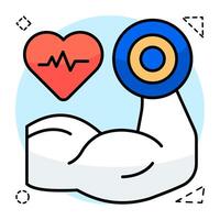 An editable design icon of biceps vector