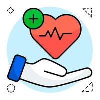 Modern design flat icon of heart cares vector