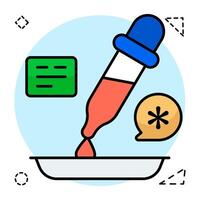A unique flat design icon of dropper vector