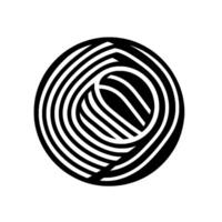 Intricate Black and White Circular Abstract Optical Illusion of a D Sphere Formed by Concentric, Curving Lines, Creating Depth and Movement. vector