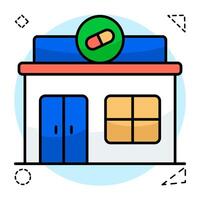 Modern flat design of clinic building vector