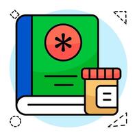 A unique flat design icon of medical books vector