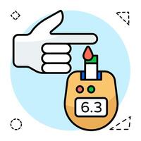 Sugar test machine icon, design of glucometers vector