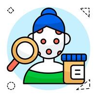 A modern flat design icon of skin test vector