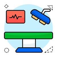Editable flat design icon of operating table vector