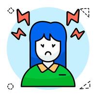 Modern Conceptual flat design icon of headache vector
