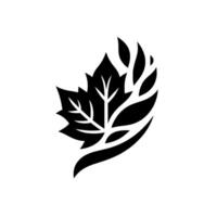 Abstract, stylized leaf composition in black against a clean white background, showcasing a modern, minimalist aesthetic, conveying nature. vector