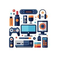 Quality Icons for TV Entertainment Setup vector