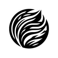 Abstract Black and White Illustration Featuring a Circular Composition with Wavy, Striated Designs Resembling Animal Markings. vector