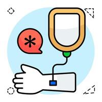 Flat design icons of blood donation vector