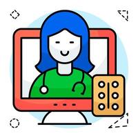 A unique design of online doctor vector