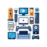 Stylish TV Icons for Elegant Design vector