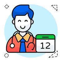 Doctor appointment icon, editable flat vector