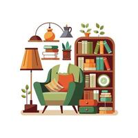 Creative Icons for Home Library Designs vector