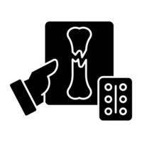 A solid design of broken bone vector