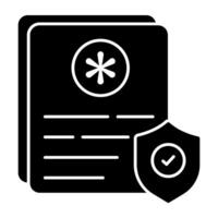 Trendy solid design icon of privacy policy vector