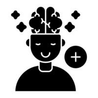 Modern solid design icon of open mind vector