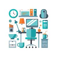Elegant Icons for Comfortable Office Setup vector