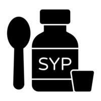Perfect design solid icon of syrup bottle vector