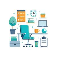Elegant Icons for Ergonomically Designed Office vector