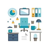 Distinctive Ergonomic Office Setup Icons vector