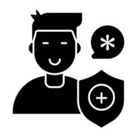 Trendy Solid design icon of person security vector
